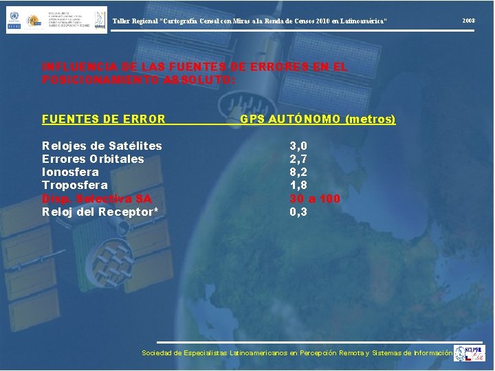 Taller Regional “Cartografía Censal con Miras a la Ronda de Censos 2010 en Latinoamérica”