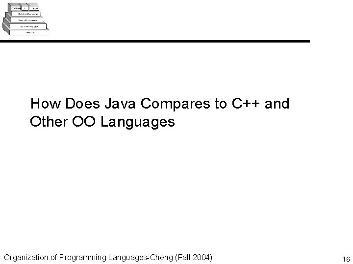 How Does Java Compares to C++ and Other OO Languages Organization of Programming Languages-Cheng