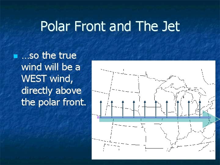 Polar Front and The Jet …so the true wind will be a WEST wind,