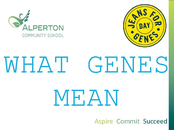 WHAT GENES MEAN Aspire Commit Succeed 