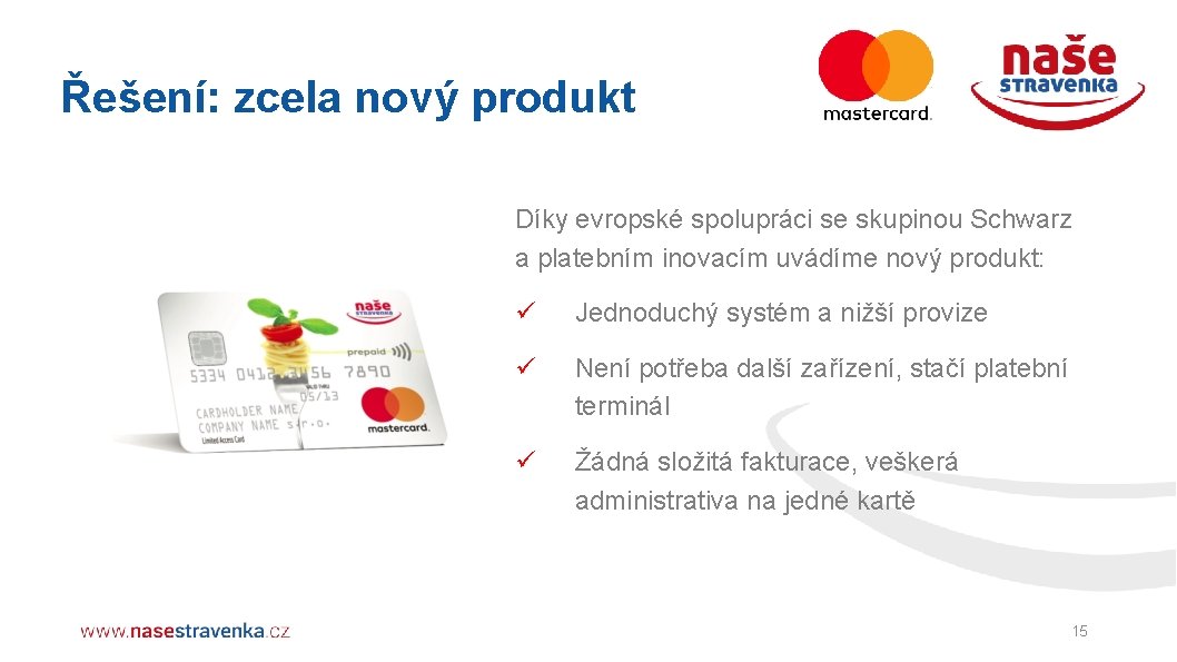 Řešení: zcela nový produkt Díky evropské spolupráci se skupinou Schwarz a platebním inovacím uvádíme