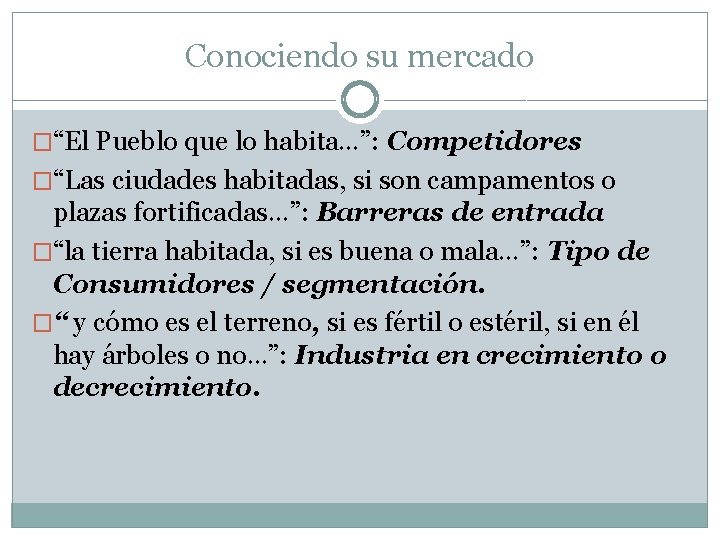 Conociendo su mercado �“El Pueblo que lo habita…”: Competidores �“Las ciudades habitadas, si son Conociendo su mercado �“El Pueblo que lo habita…”: Competidores �“Las ciudades habitadas, si son