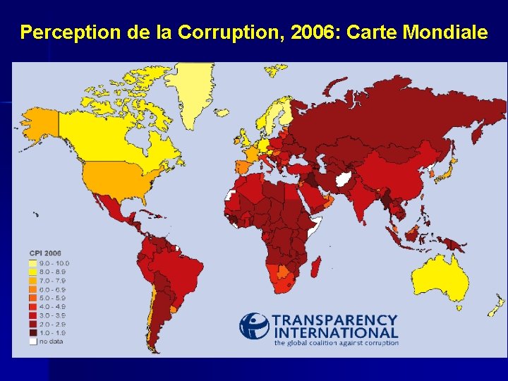 Perception de la Corruption, 2006: Carte Mondiale 