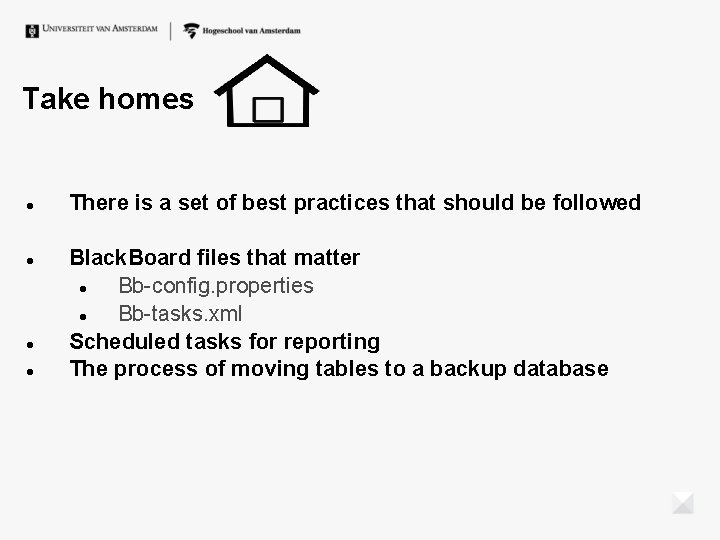Take homes There is a set of best practices that should be followed Black. Take homes There is a set of best practices that should be followed Black.