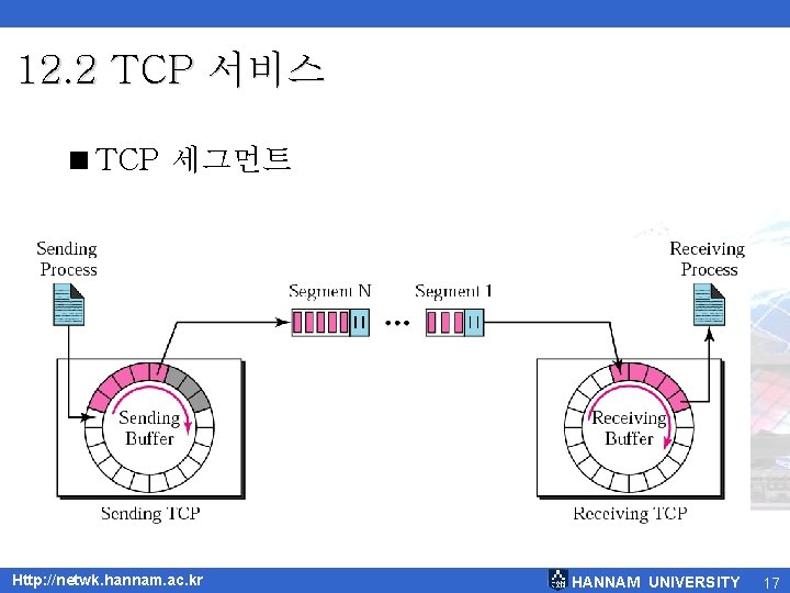 12. 2 TCP 서비스 <TCP 세그먼트 Http: //netwk. hannam. ac. kr HANNAM UNIVERSITY 17