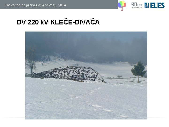 Poškodbe na prenosnem omrežju 2014 DV 220 k. V KLEČE-DIVAČA 