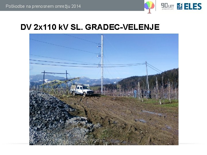 Poškodbe na prenosnem omrežju 2014 DV 2 x 110 k. V SL. GRADEC-VELENJE 