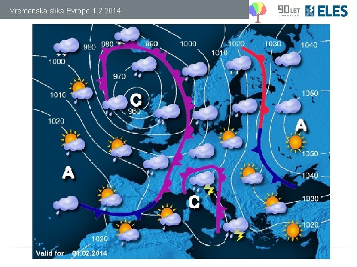 Vremenska slika Evrope 1. 2. 2014 