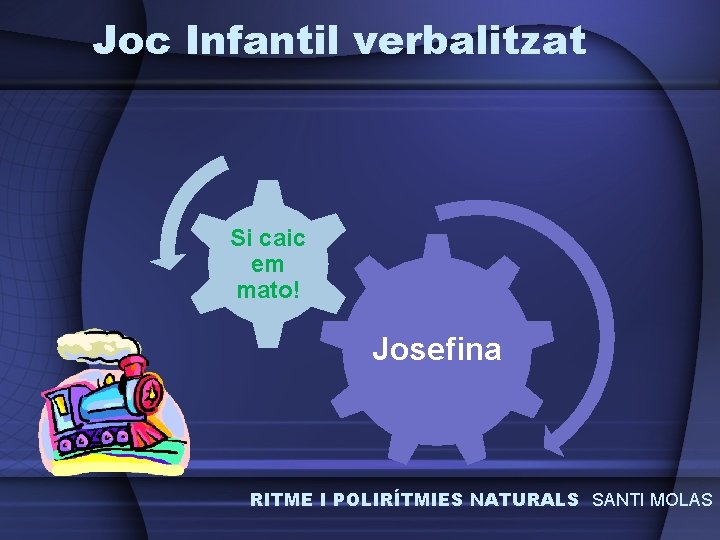 Joc Infantil verbalitzat Si caic em mato! Josefina RITME I POLIRÍTMIES NATURALS SANTI MOLAS