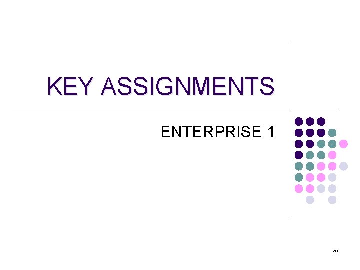KEY ASSIGNMENTS ENTERPRISE 1 25 