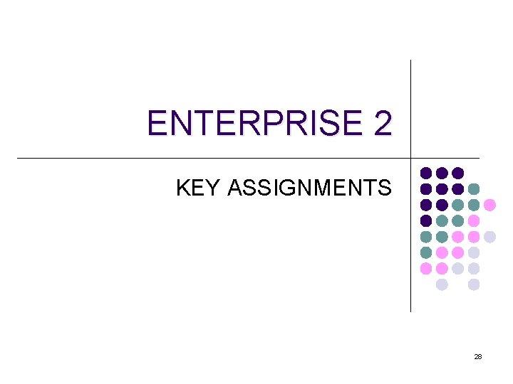 ENTERPRISE 2 KEY ASSIGNMENTS 28 