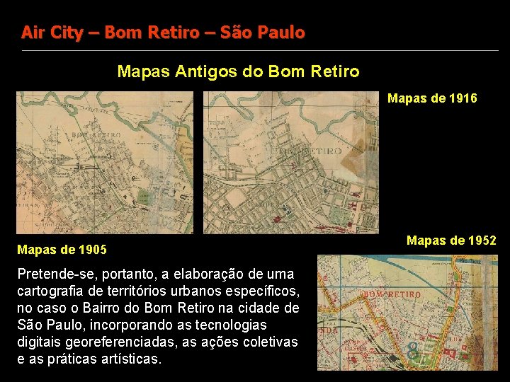 mapa de 1905 Air City – Bom Retiro – São Paulo Mapas Antigos do