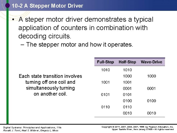 10 -2 A Stepper Motor Driver • A steper motor driver demonstrates a typical