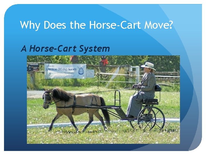 Why Does the Horse-Cart Move? A Horse-Cart System 