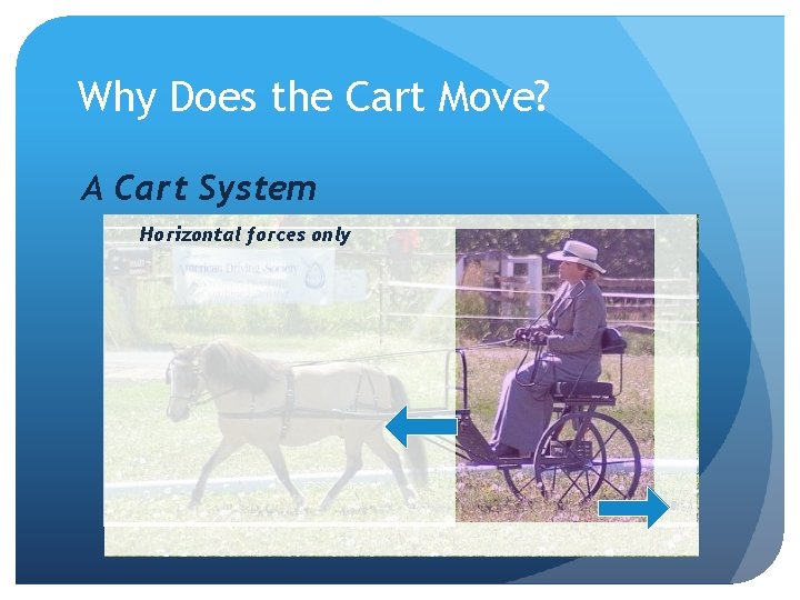 Why Does the Cart Move? A Cart System Horizontal forces only 