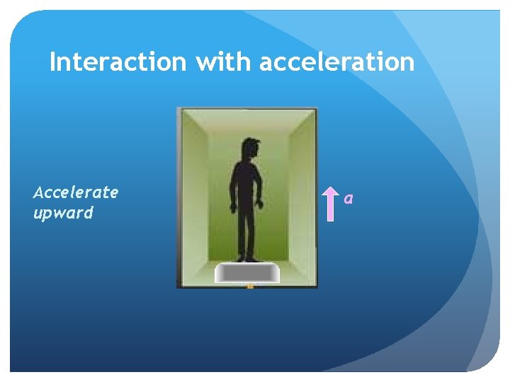 Interaction with acceleration Accelerate upward a 