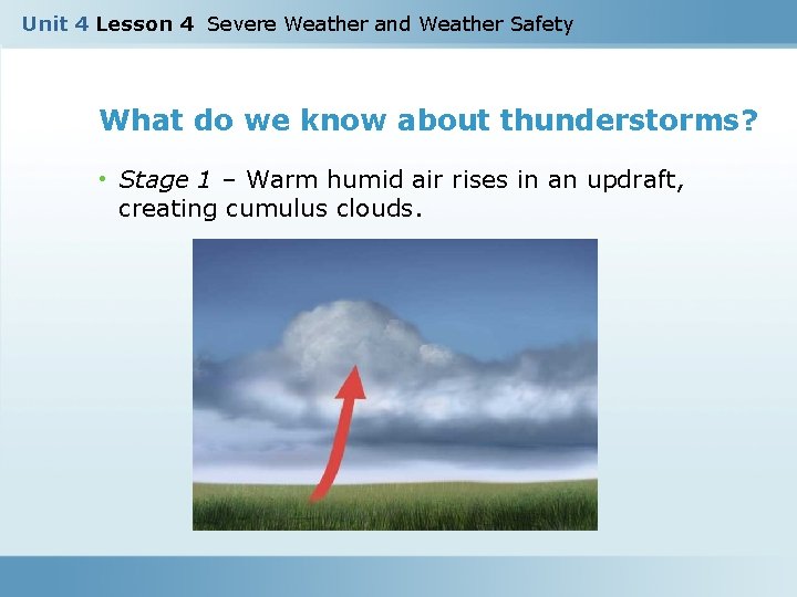 Unit 4 Lesson 4 Severe Weather and Weather Safety What do we know about