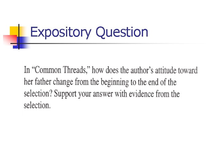 Expository Question 