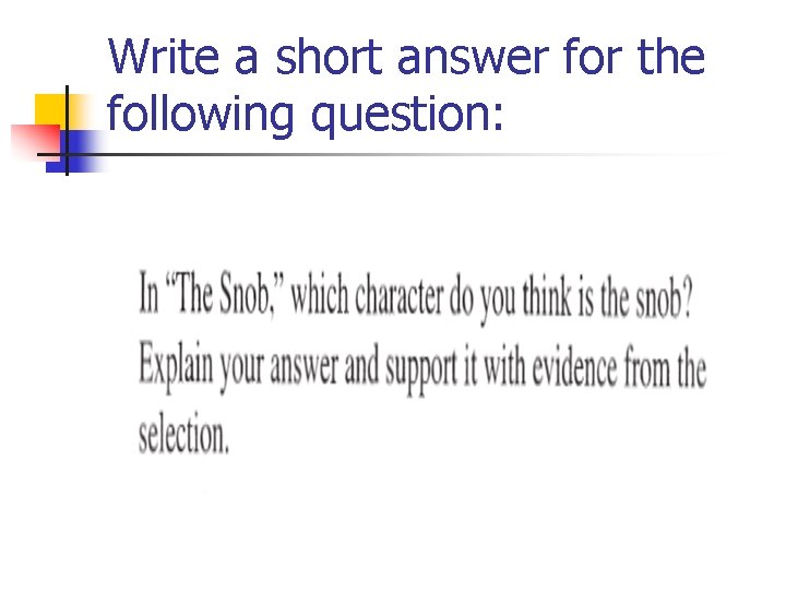 Write a short answer for the following question: 