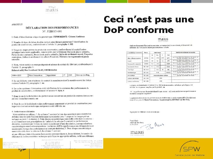 Ceci n’est pas une Do. P conforme Ceci n’est pas une Do. P conforme