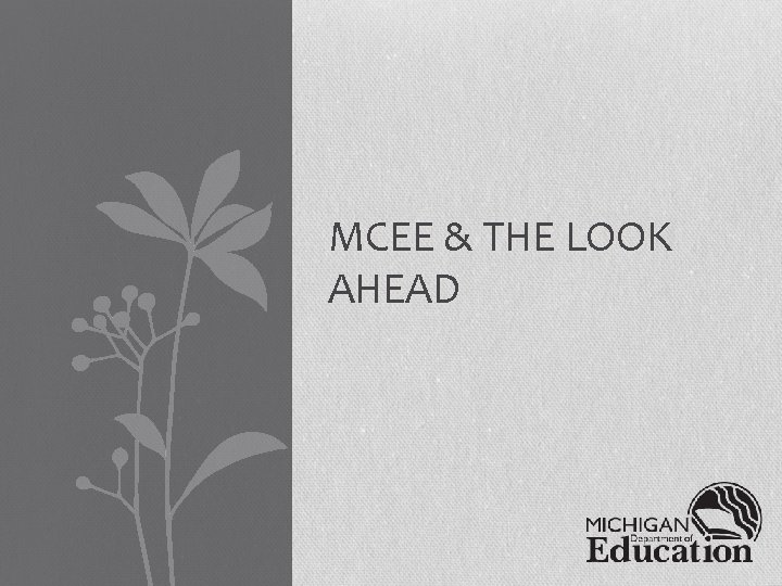 MCEE & THE LOOK AHEAD 