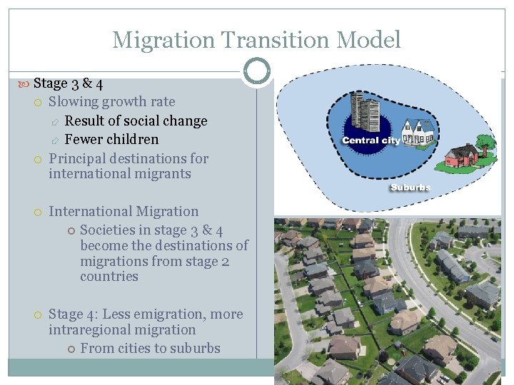 Migration Transition Model Stage 3 & 4 Slowing growth rate Result of social change