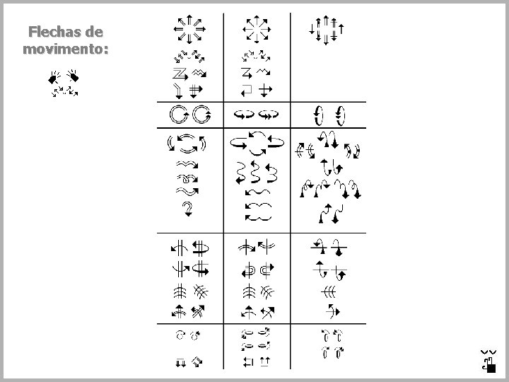 Flechas de movimento: 