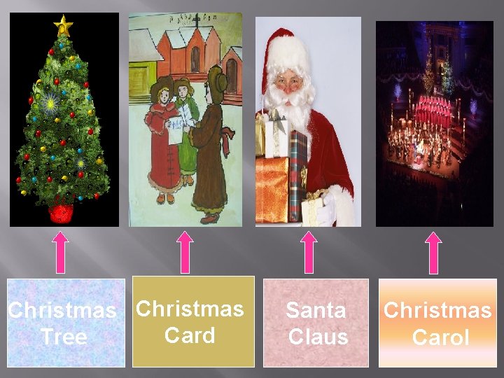 Christmas Card Tree Santa Claus Christmas Carol 