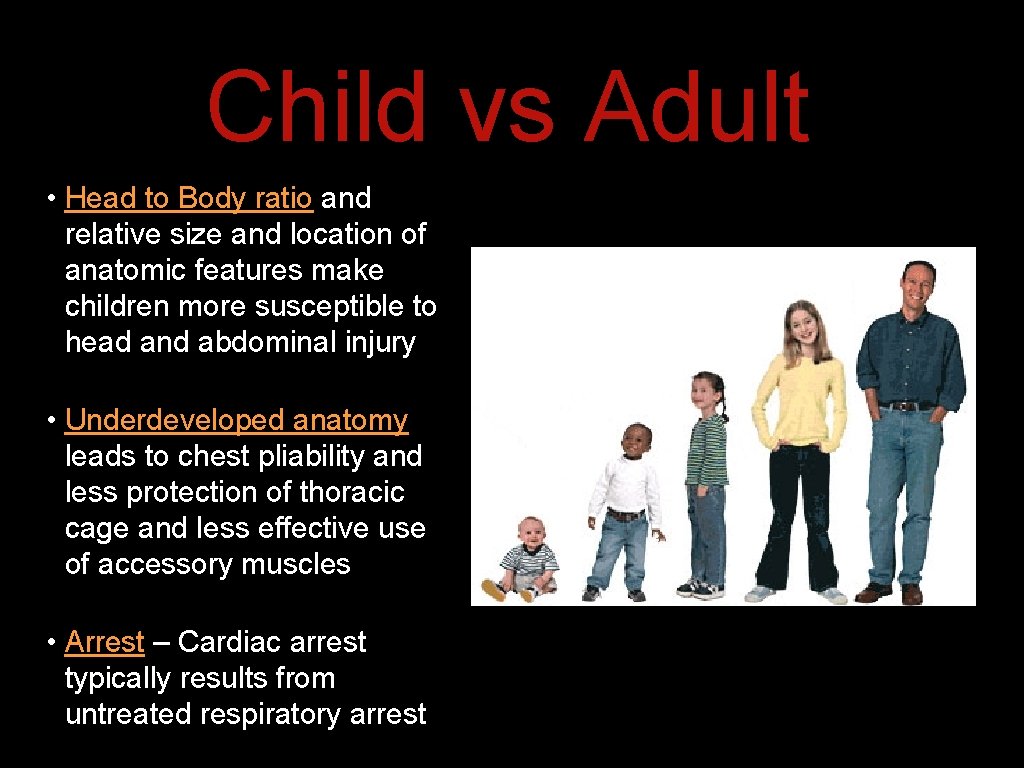 Child vs Adult • Head to Body ratio and relative size and location of Child vs Adult • Head to Body ratio and relative size and location of