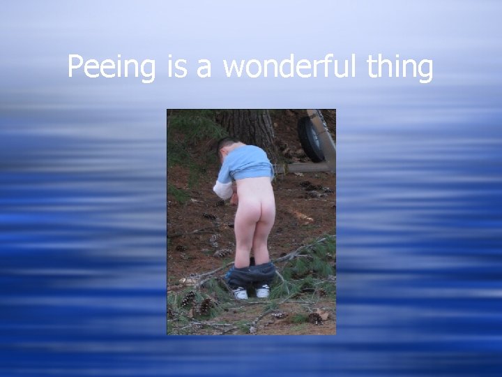 Peeing is a wonderful thing 