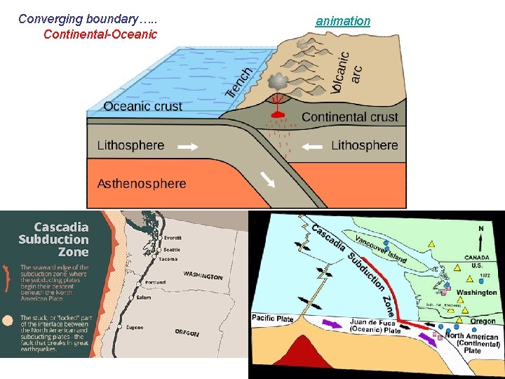 Converging boundary…. . Continental-Oceanic animation 