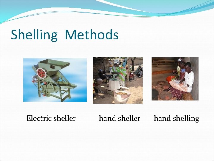 Shelling Methods Electric sheller hand shelling 