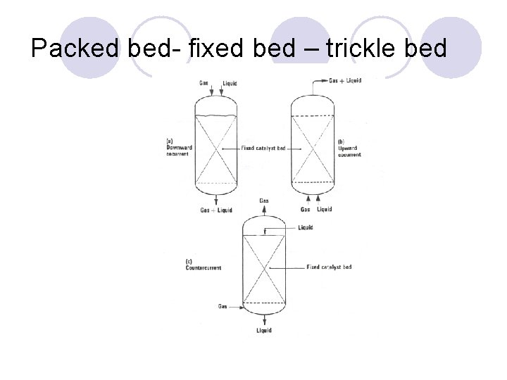 Packed bed- fixed bed – trickle bed 