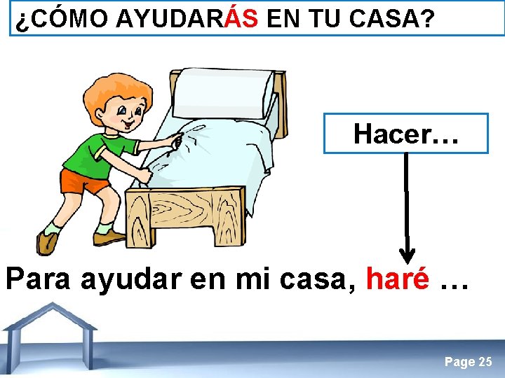 ¿CÓMO AYUDARÁS EN TU CASA? Hacer… Para ayudar en mi casa, haré … Free