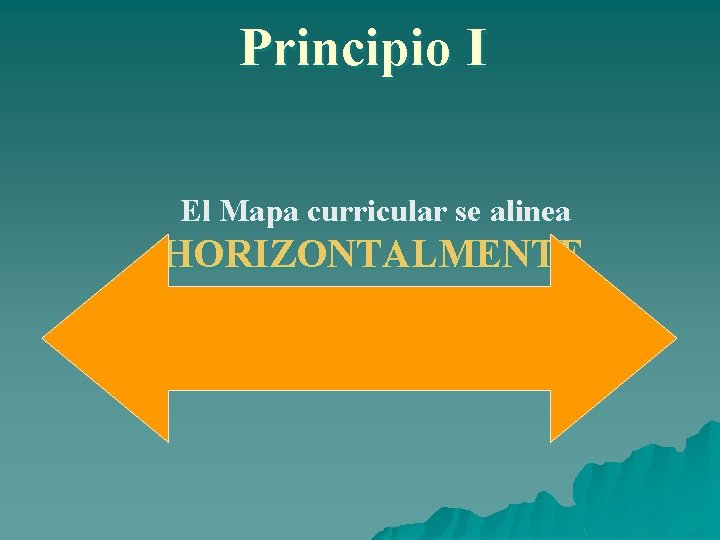 Principio I El Mapa curricular se alinea HORIZONTALMENTE 