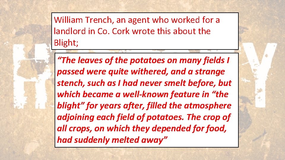 William Trench, an agent who worked for a landlord in Co. Cork wrote this
