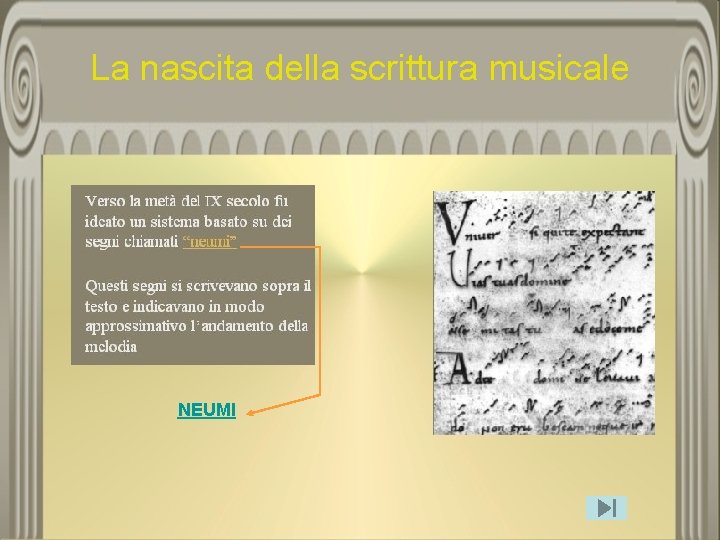 La nascita della scrittura musicale NEUMI 