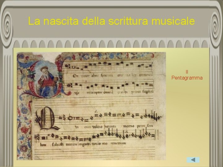 La nascita della scrittura musicale Il Pentagramma 