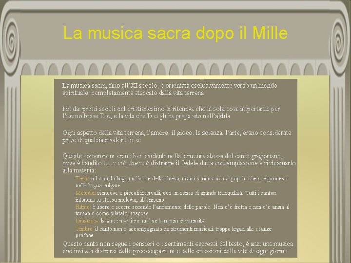 La musica sacra dopo il Mille 