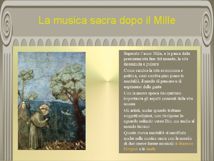 La musica sacra dopo il Mille 