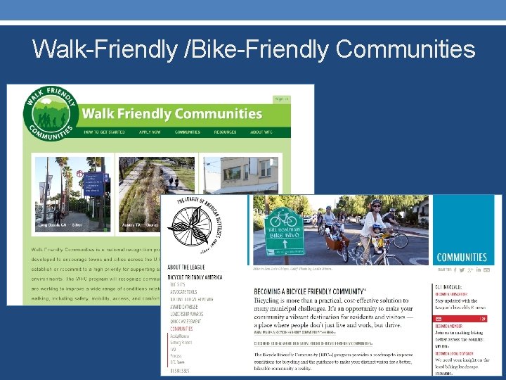 Walk-Friendly /Bike-Friendly Communities 