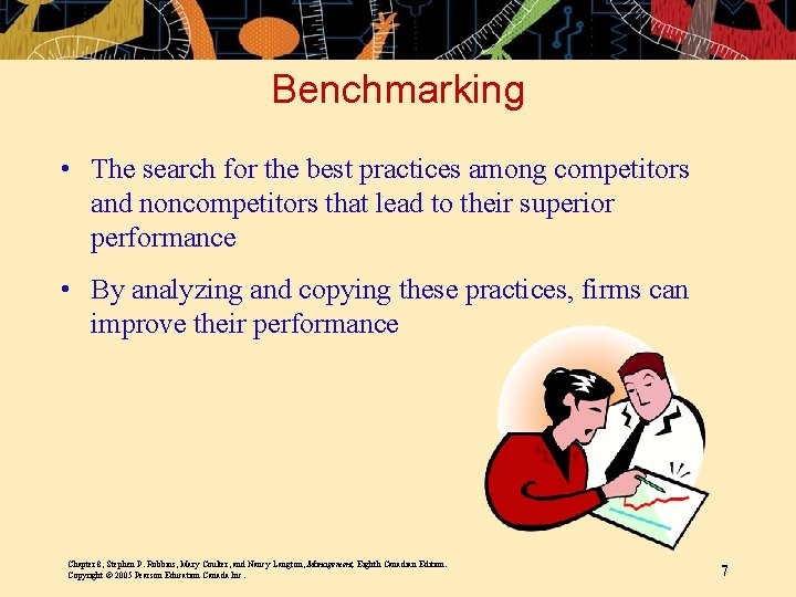 Benchmarking • The search for the best practices among competitors and noncompetitors that lead