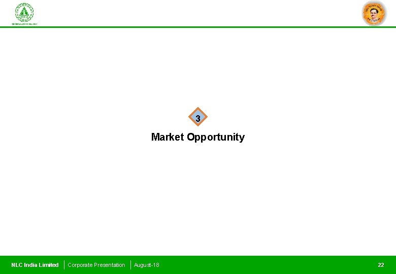 3 Market Opportunity NLC India Limited Corporate Presentation August-18 22 