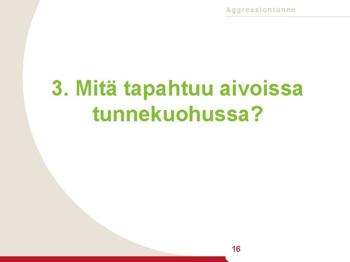 3. Mitä tapahtuu aivoissa tunnekuohussa? 16 