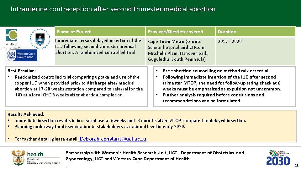 Intrauterine contraception after second trimester medical abortion Name of Project Immediate versus delayed insertion