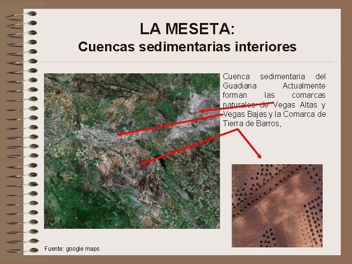 LA MESETA: Cuencas sedimentarias interiores Cuenca sedimentaria del Guadiana Actualmente forman las comarcas naturales