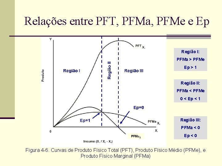 Relações entre PFT, PFMa, PFMe e Ep Região II Região I: PFMa > PFMe