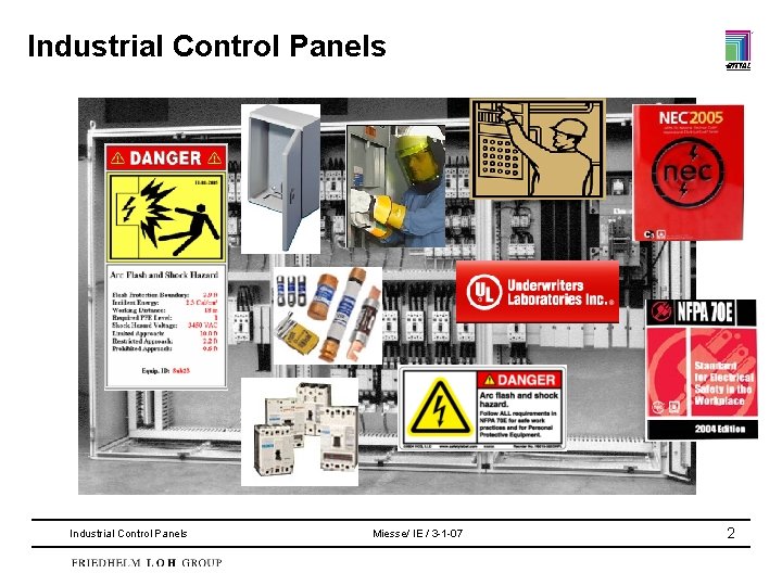 Industrial Control Panels Miesse/ IE / 3 -1 -07 2 