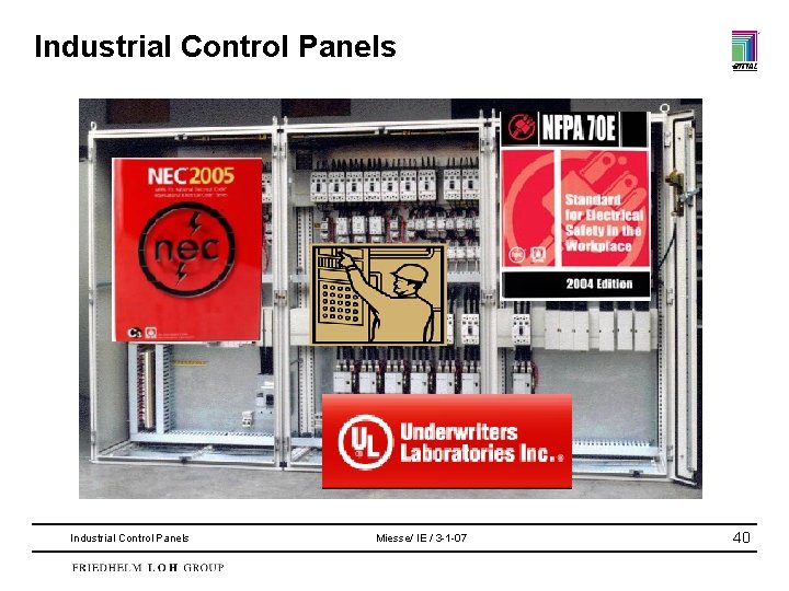 Industrial Control Panels Miesse/ IE / 3 -1 -07 40 