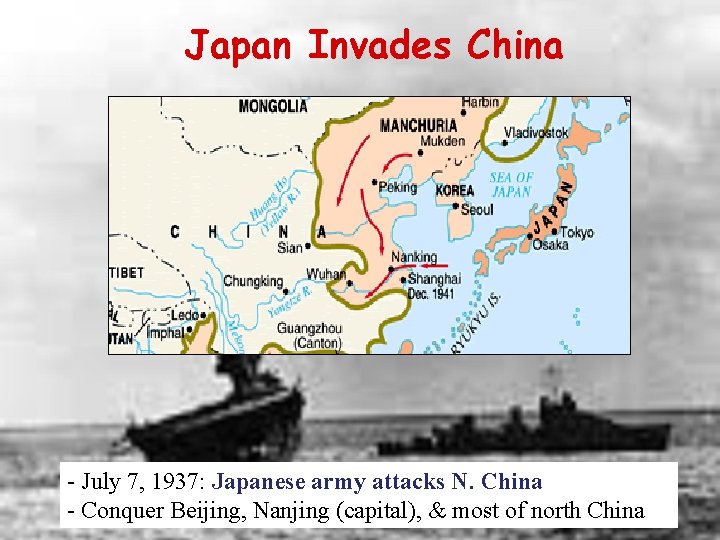 Japan Invades China - July 7, 1937: Japanese army attacks N. China - Conquer